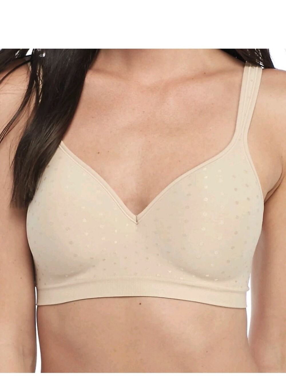 NEW Bali Nude Wireless V-Neck Bra with Subtle Dot Texture 40D